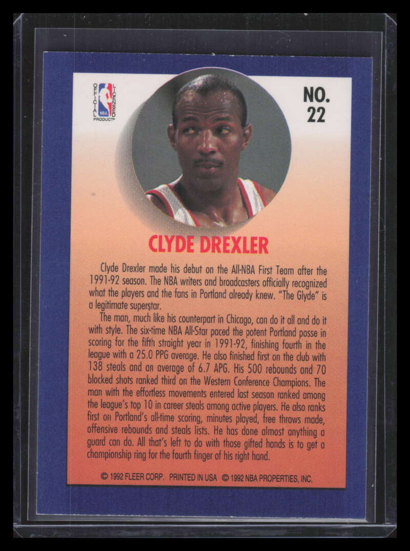 1992-93 Fleer Team Leaders 22 Clyde Drexler