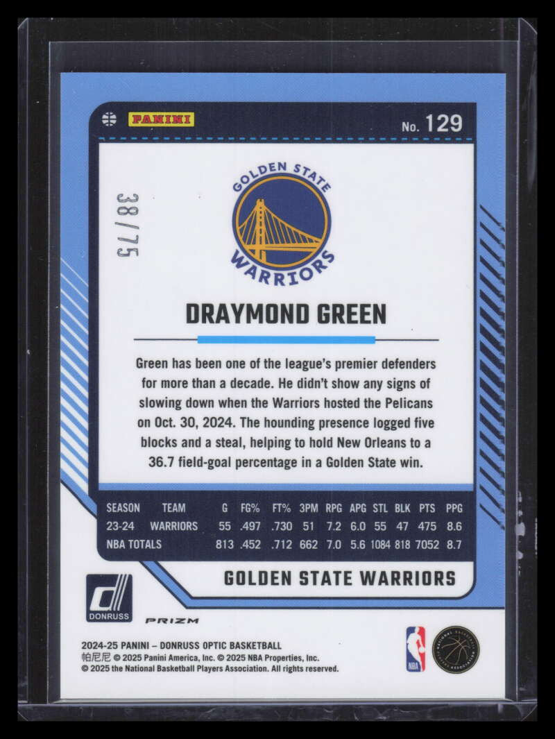 2024-25 Donruss Optic Fast Break Red Refractor 129 Draymond Green 38/75