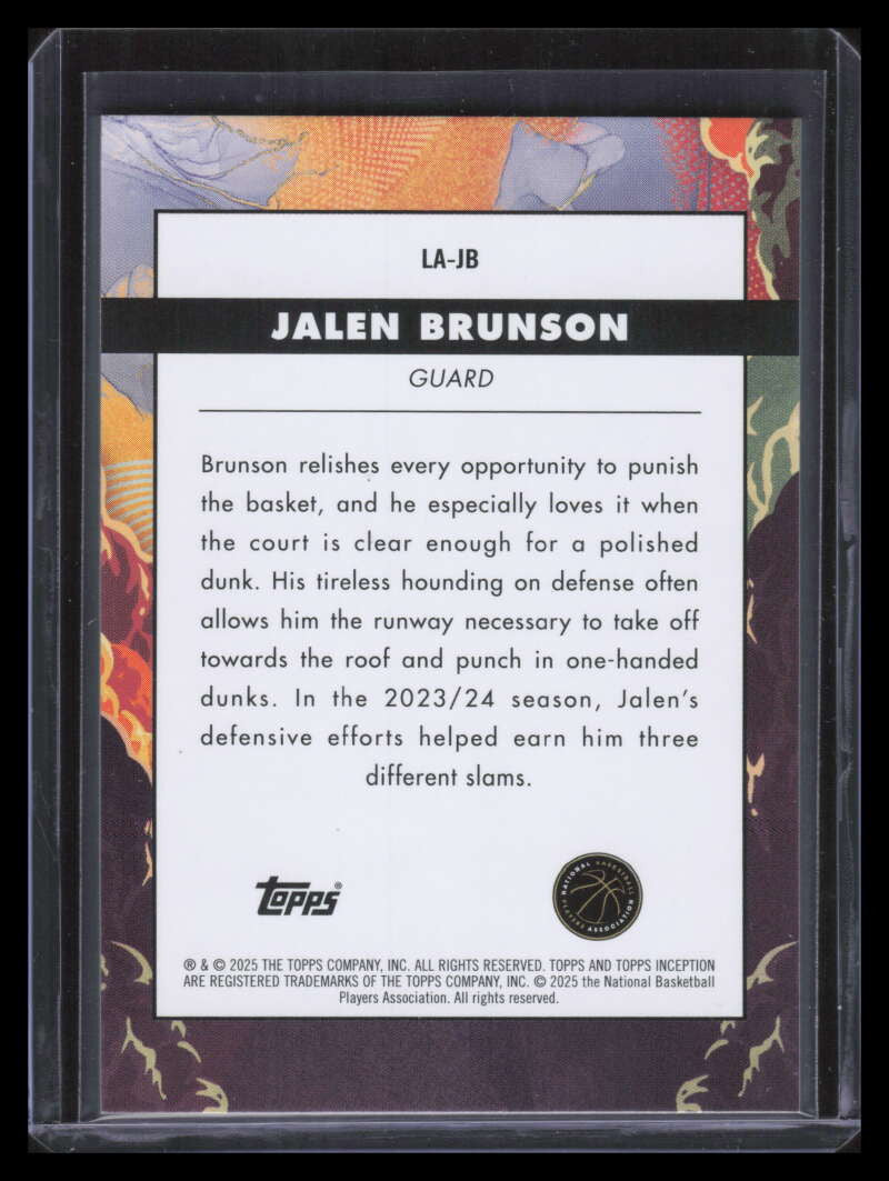 DELETE 173628 2024-25 Topps Inception Launch LAJB Jalen Brunson