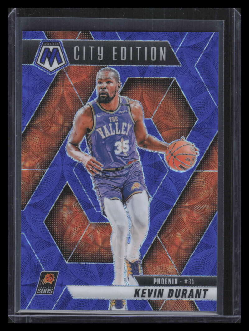 2024-25 Panini Mosaic International Blue Refractor 280 Kevin Durant City 32/35