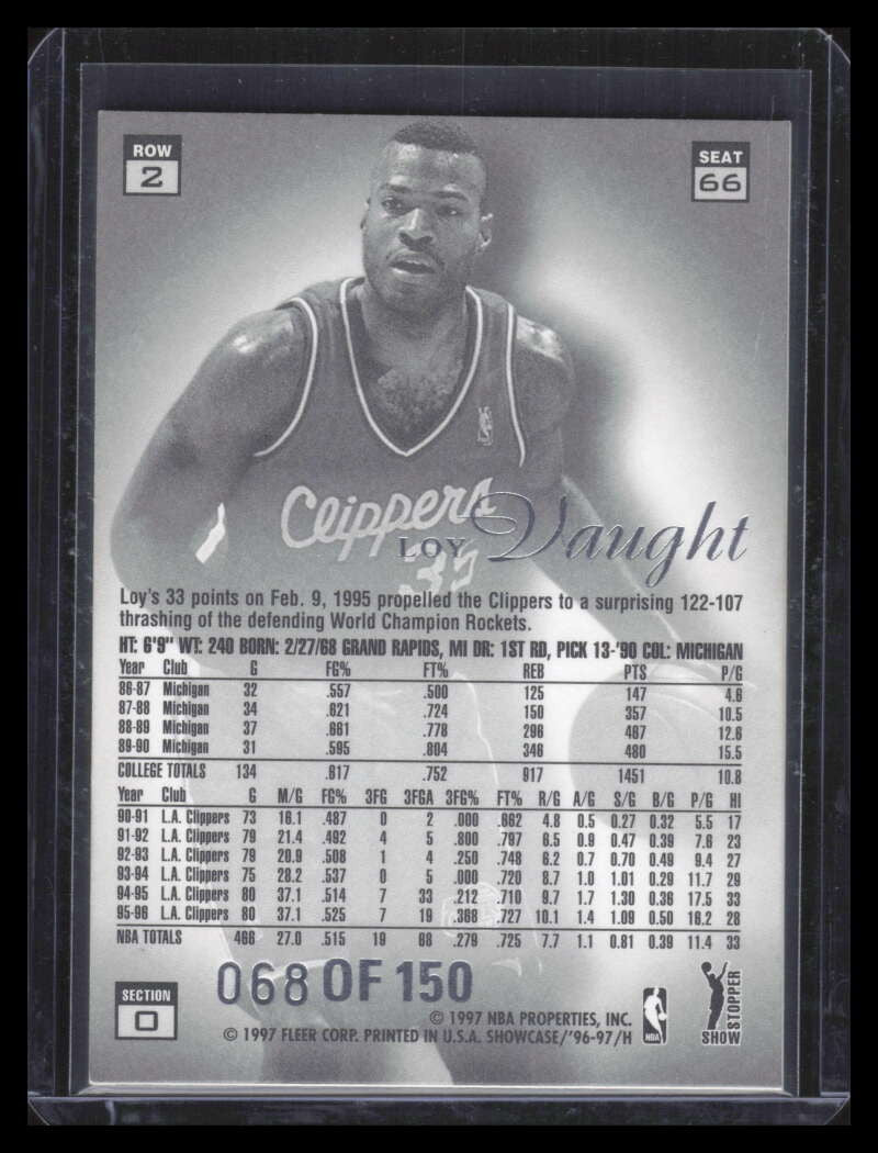 1996-97 Flair Showcase Legacy Collection Row 2 66 Loy Vaught 68/150