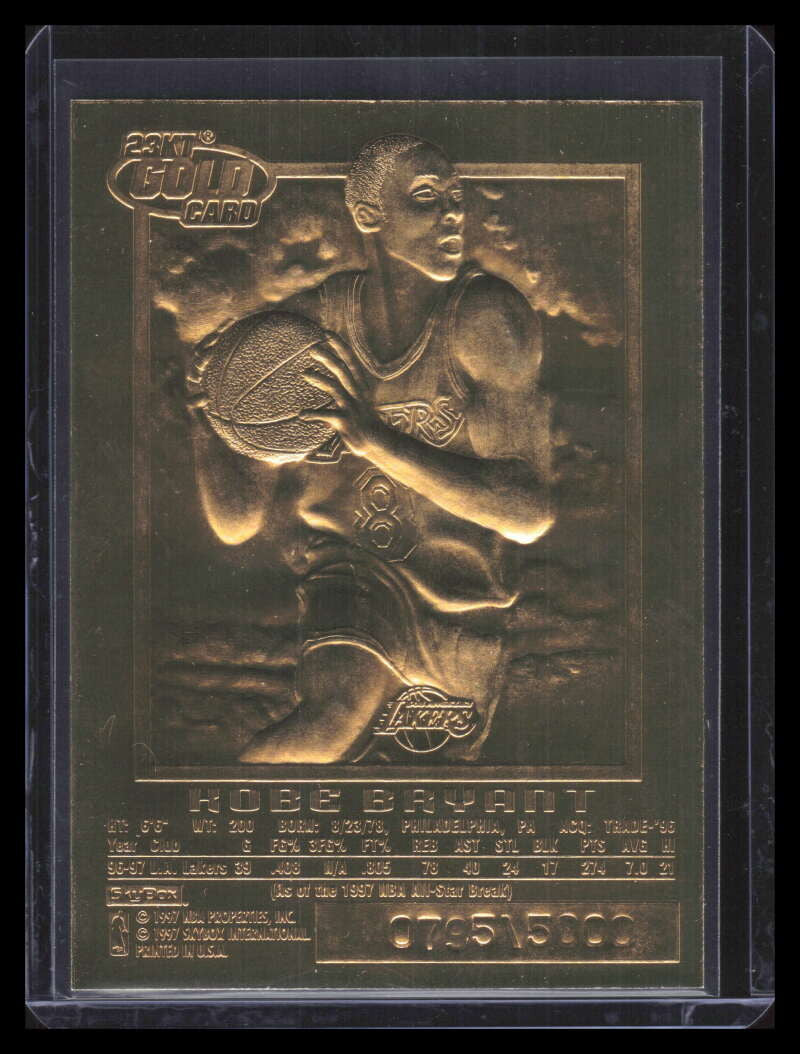 1994-00 Bleachers 23 Karat Gold 48 Kobe Bryant 1996-97 E-X2000 795/5000