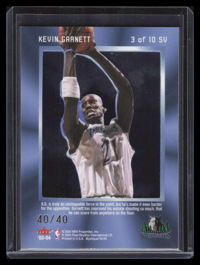 2003-04 Fleer Mystique Skyview Gold 3 Kevin Garnett 40/40