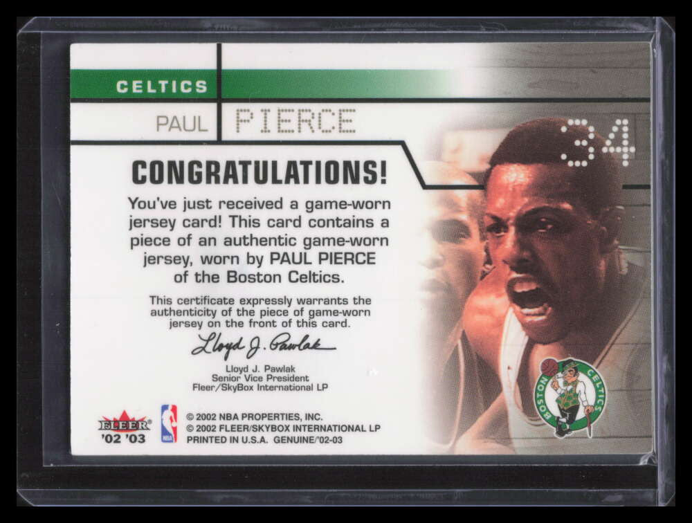 2002-03 Fleer Genuine Prime Time Players Jerseys 5 Paul Pierce Patch