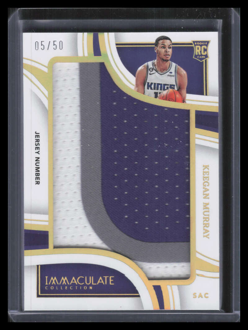 2022-23 Immaculate Collection Jersey Number Keegan Murray RC Jumbo Patch 5/50