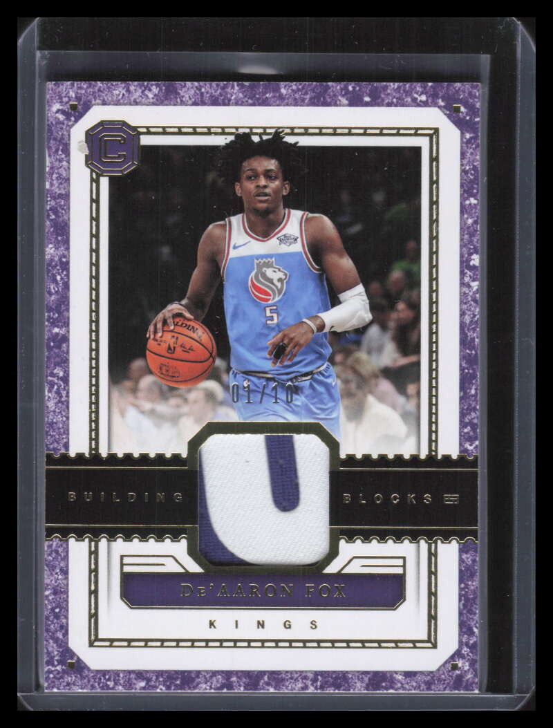 2017-18 Panini Cornerstones Building Blocks Prime 16 De'Aaron Fox RC Patch 1/10