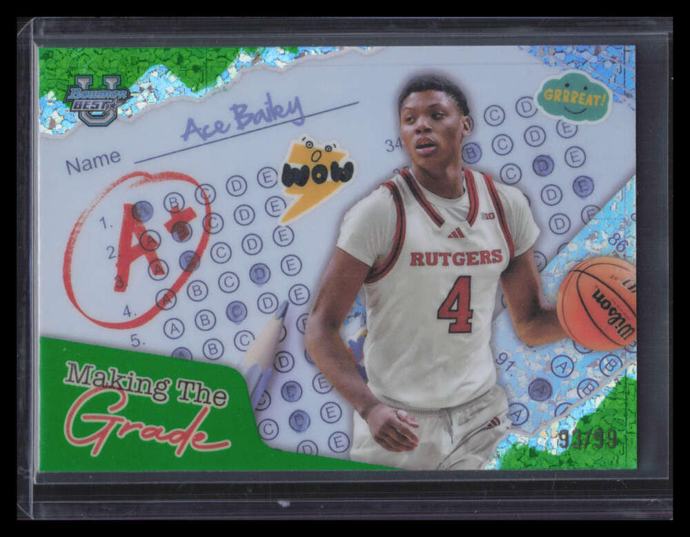 2024-25 Bowman's Best U Making the Grade Green Refractor Ace Bailey Rookie 93/99