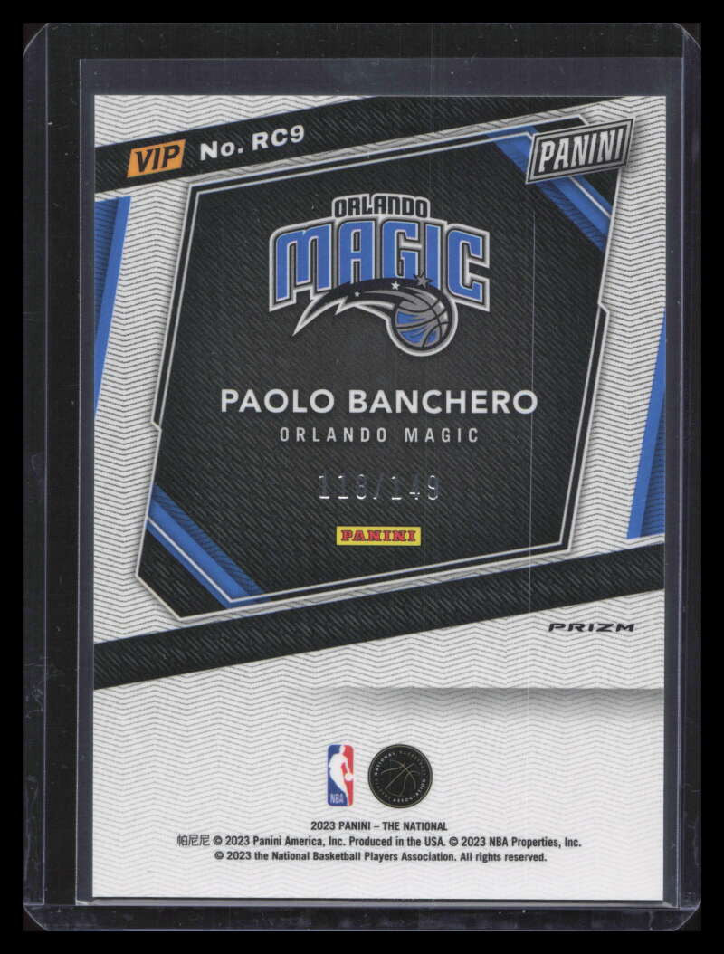 2023 Panini National Convention VIP Blue Sparkle Ice rc9 Paolo Banchero RC /149