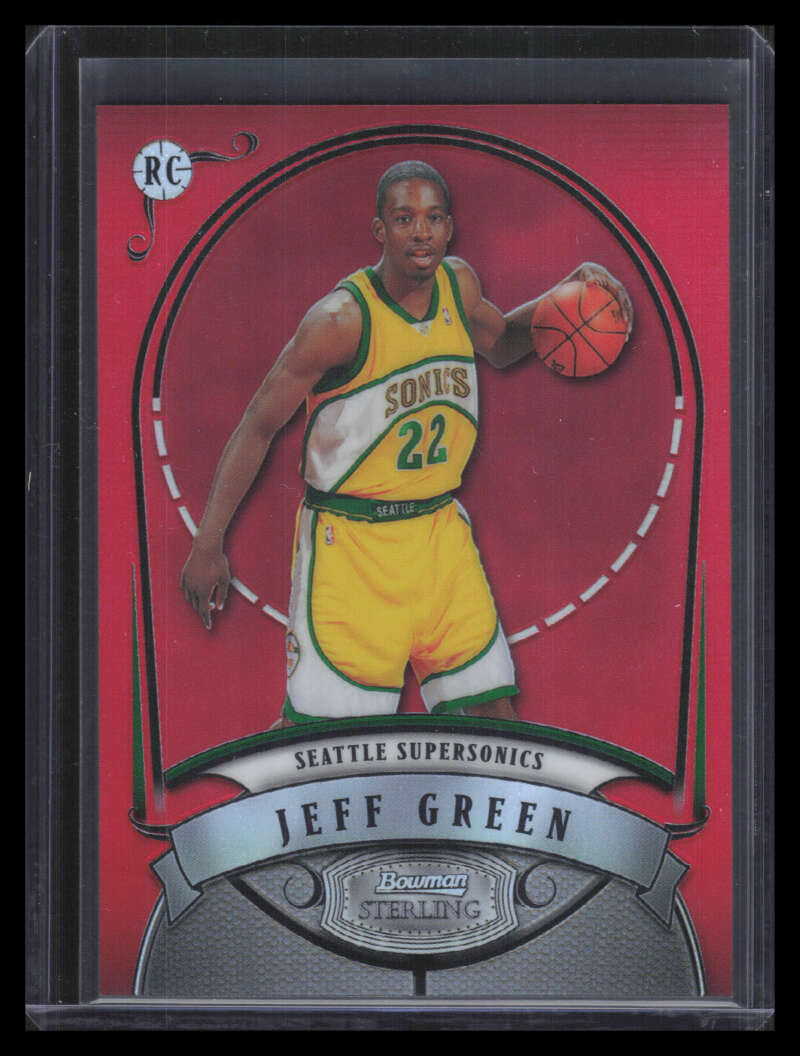 2007-08 Bowman Sterling Red Refractor jg1 Jeff Green Rookie 10/50