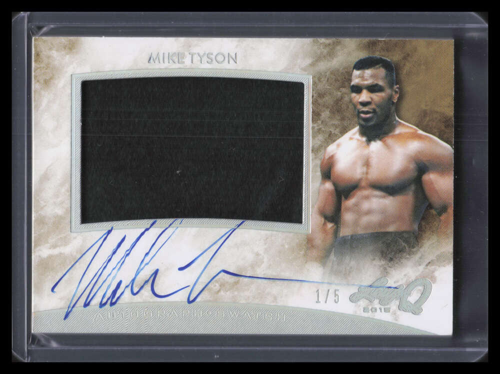 2017 Leaf Q '15 Memorabilia Autographs Silver ammt1 Mike Tyson Relic Auto 1/5