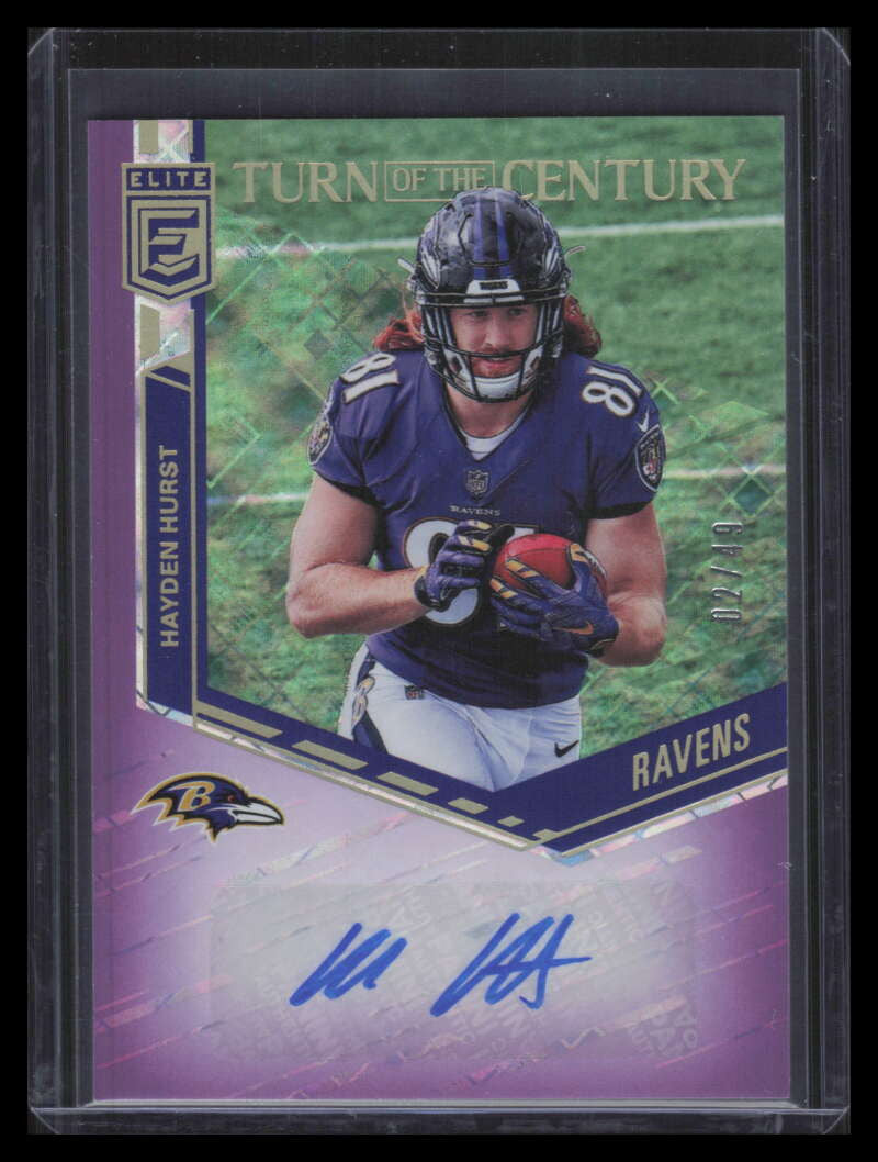 2018 Elite Turn of the Century Autographs Purple Hayden Hurst Rookie Auto 2/49
