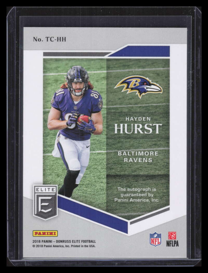 2018 Elite Turn of the Century Autographs Purple Hayden Hurst Rookie Auto 2/49