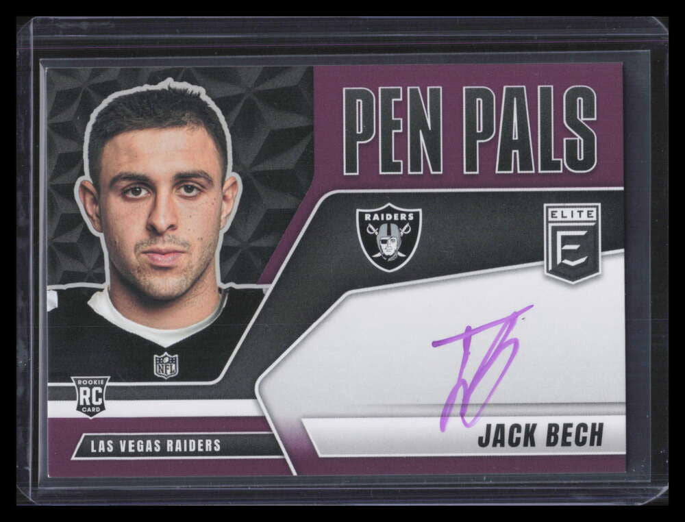 2025 Elite Pen Pals Purple Ink 18 Jack Bech Rookie Auto