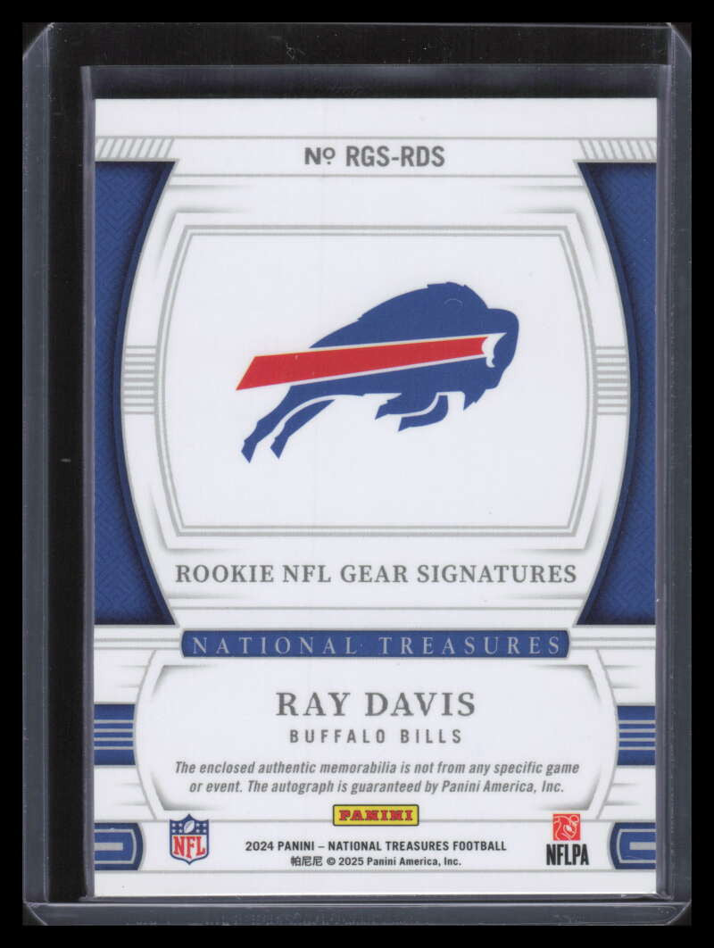 2024 Panini National Treasures Gear Signature 35 Ray Davis RC Jersey Auto 59/99