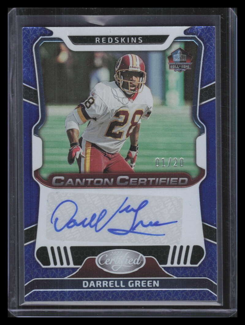 SOLD 173784 2023 Certified Canton Certified Signatures Blue Etch 18 Darrell Green Auto 1/20
