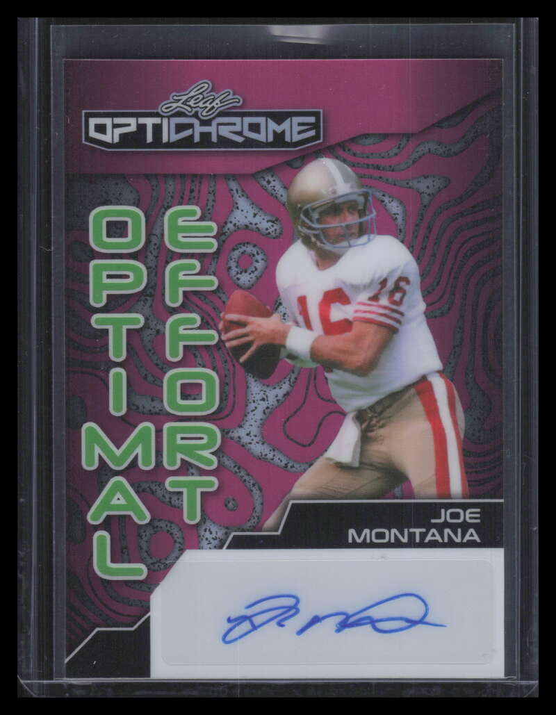 2024 Leaf Eclectic Optichrome Optimal Effort Pink Prismatic Joe Montana Auto 3/7