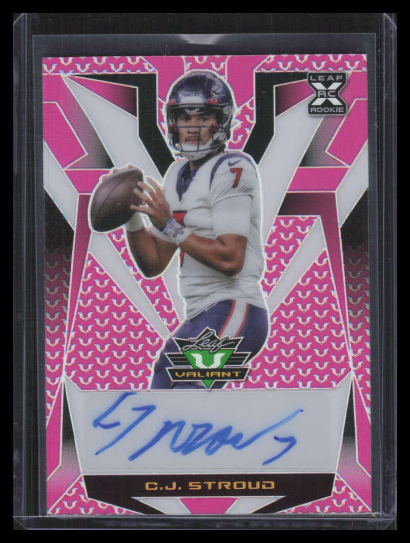 2023 Leaf Eclectic Valiant Autographs Prismatic Pink VACJS CJ Stroud RC Auto 7/7