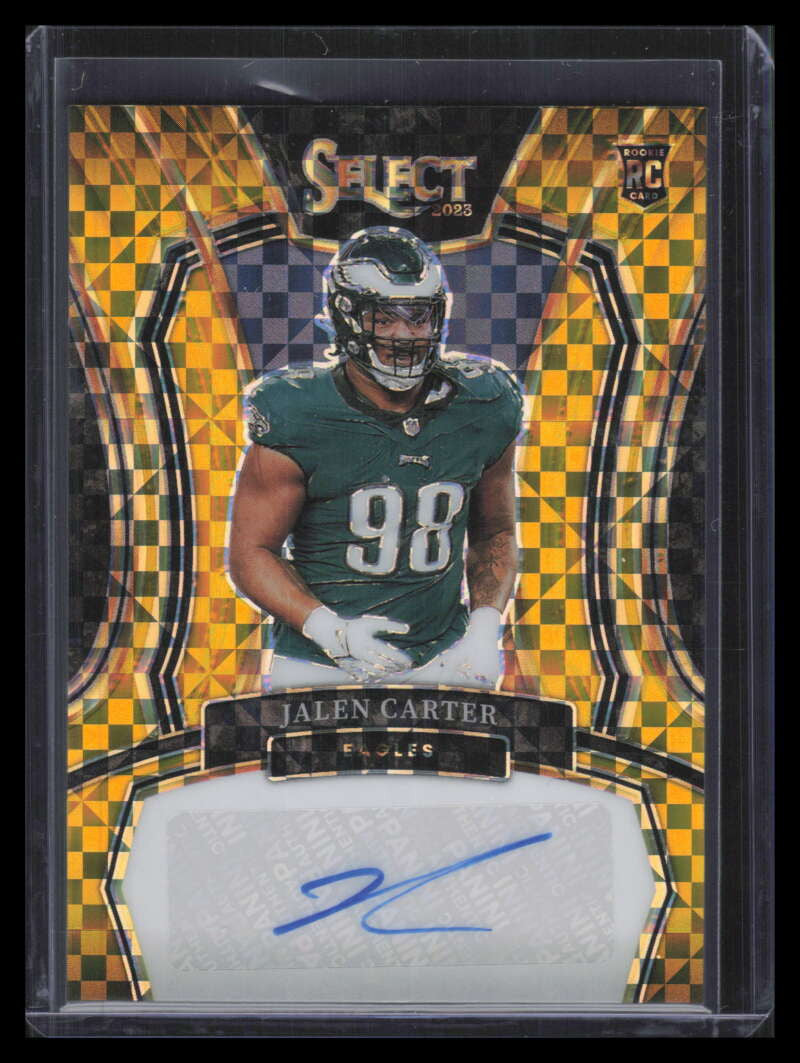 2023 Select Rookie Signatures Prizm Gold Refractor 31 Jalen Carter RC Auto 1/10