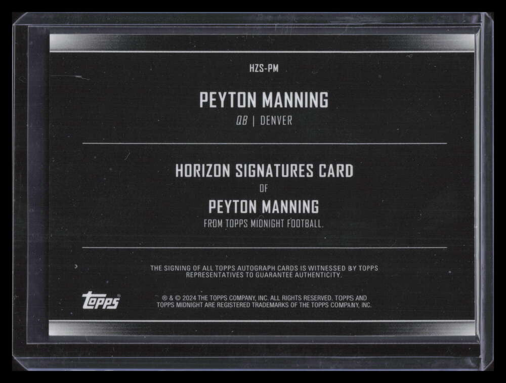 SOLD 173855 2024 Topps Midnight Horizon Signatures Daybreak HZSPM Peyton Manning Auto 3/5