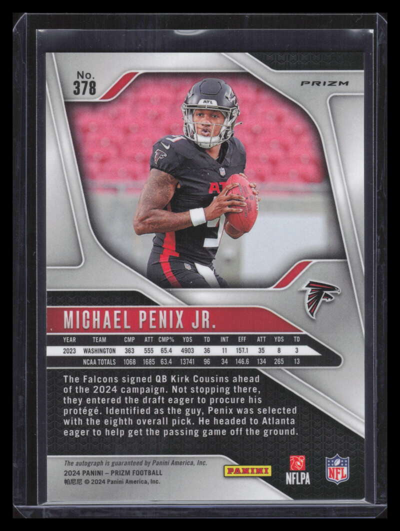 2024 Panini Prizm Autographs Prizms Silver 378 Michael Penix Jr. Rookie Auto 322