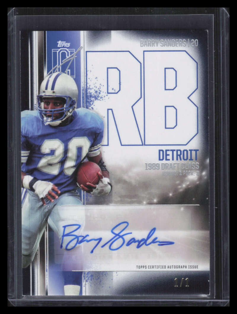2024 Topps Signature Class Veteran Autographs Black VCABS Barry Sanders Auto 1/1
