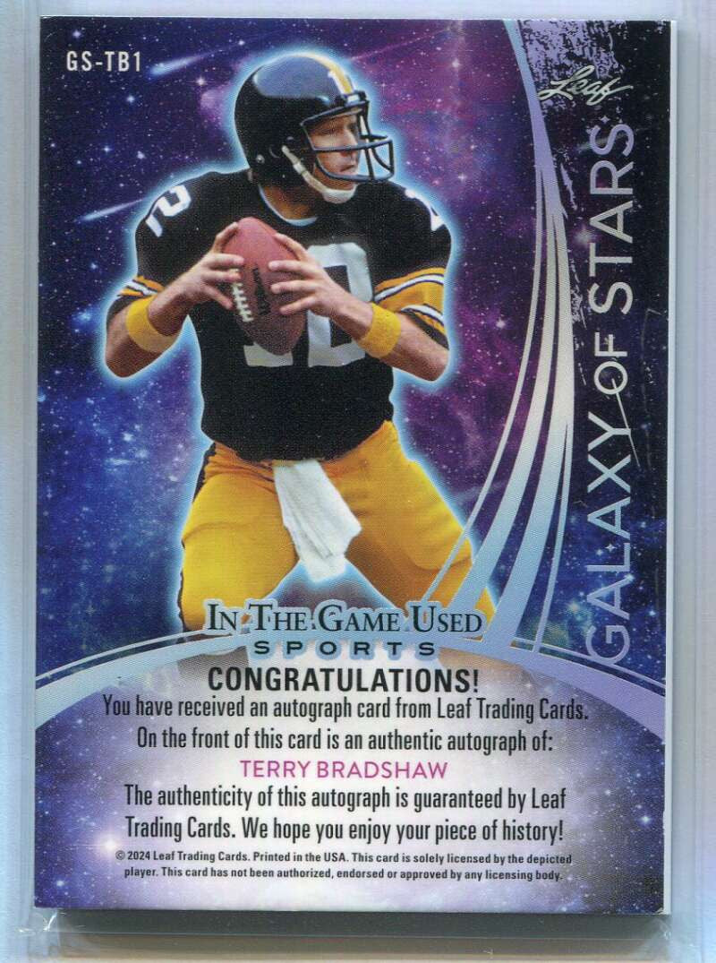 2024 ITG Used Sports Galaxy of Sports Purple Holo gstb1 Terry Bradshaw Auto 3/9