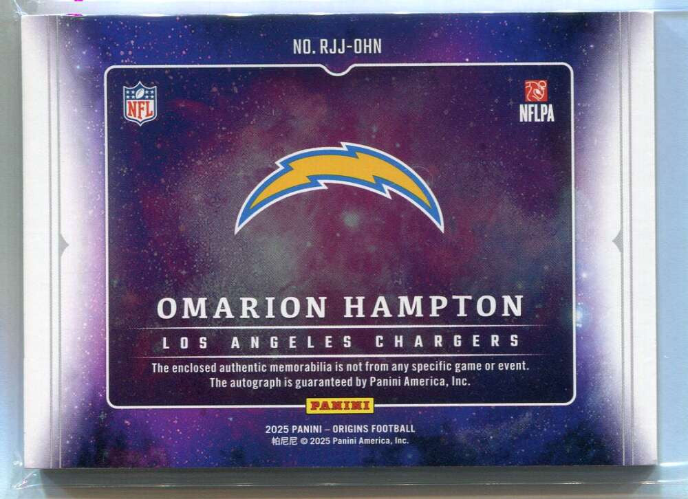 2025 Panini Origins Rookie Autographs Gold Omarion Hampton RC Patch Auto 9/10
