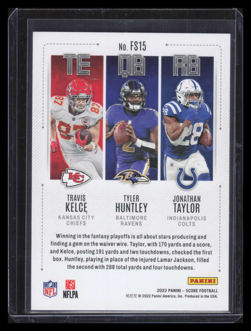 2022 Score Fantasy Stars First Down 15 Huntley Jonathan Taylor Travis Kelce 9/10