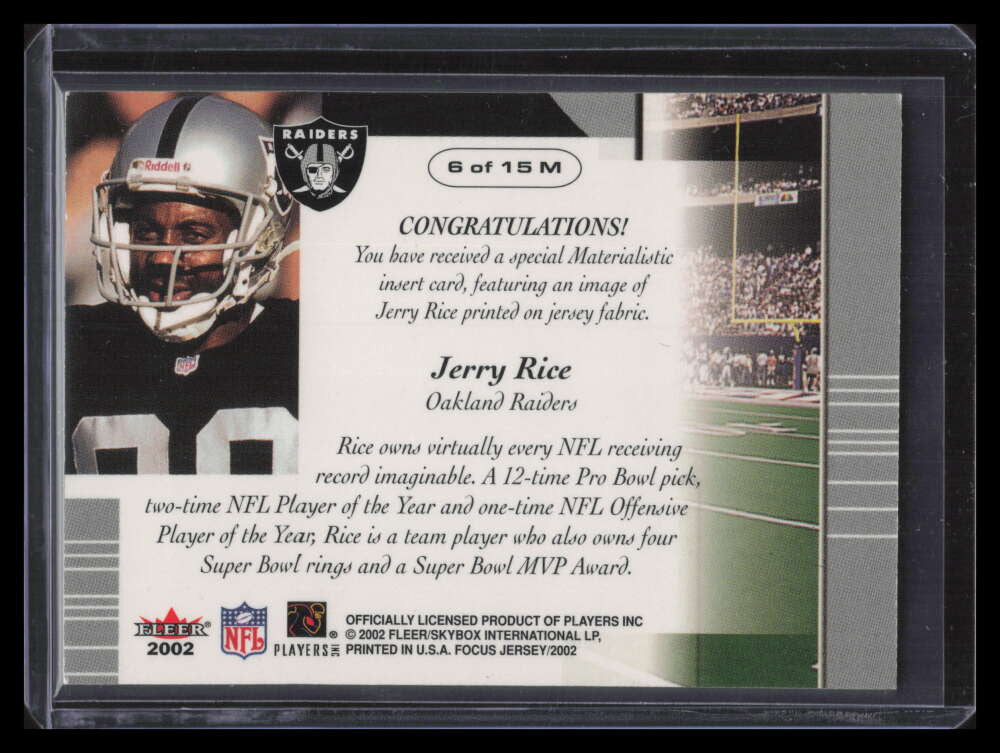 2002 Fleer Focus JE Materialistic Home 6 Jerry Rice