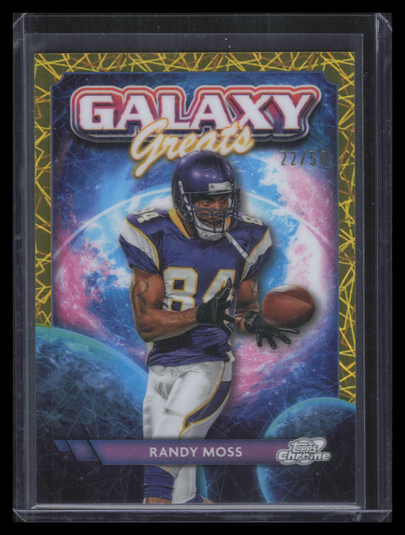 SOLD 173900 2024 Topps Cosmic Chrome Galaxy Great Gold Interstellar Refractor Randy Moss /50