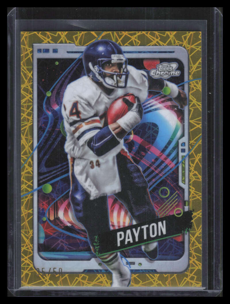 2024 Topps Cosmic Chrome Gold Interstellar Refractor 16 Walter Payton 35/50