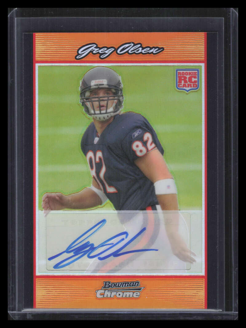 2007 Bowman Chrome Rookie Autographs Orange Refractor Greg Olsen RC Auto 25/25