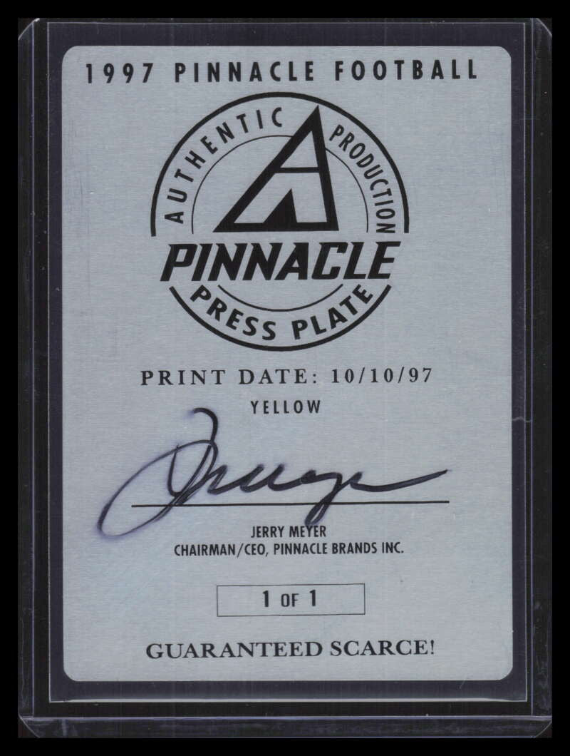 1997 Pinnacle Epix Printing Plate Yellow Back e2 Troy Aikman 1/1