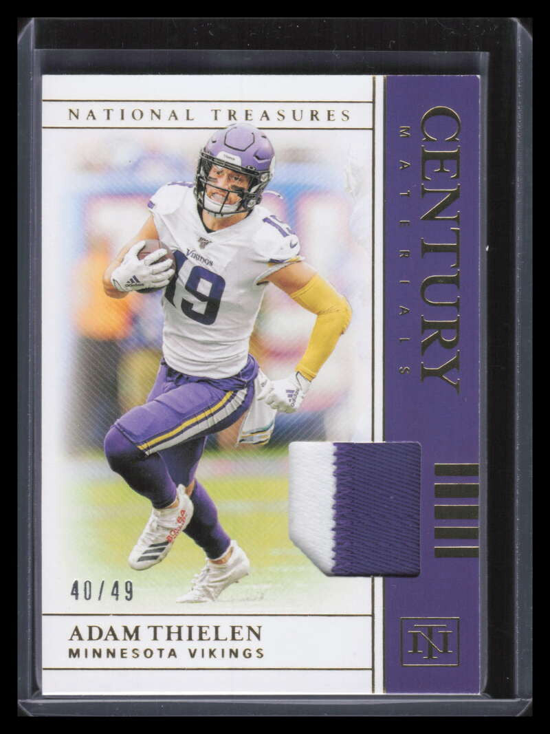 2019 Panini National Treasures Century Materials Prime Adam Thielen Patch 40/49