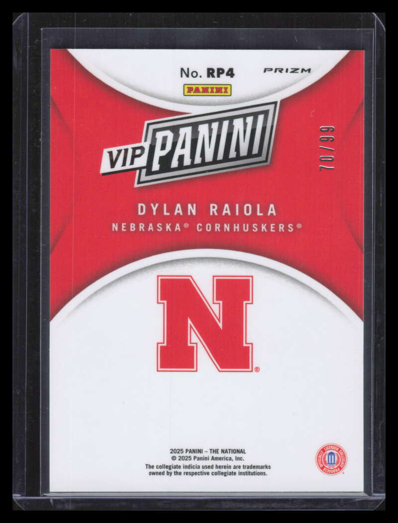 2025 Panini National Convention VIP Gold Red Sparkle Ice Dylan Raiola RC 70/99