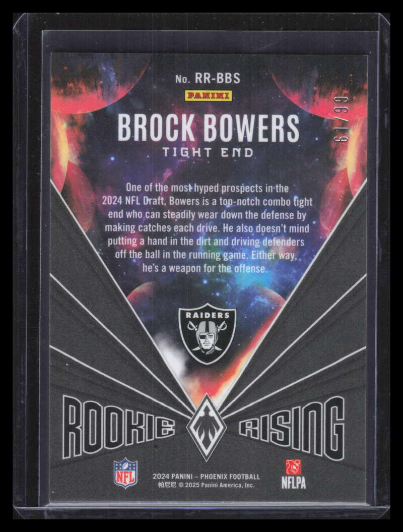 2024 Panini Phoenix Rookie Rising Red 48 Brock Bowers Rookie 61/99
