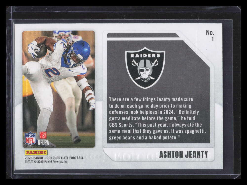 2025 Elite Extra Edition Orange 1 Ashton Jeanty Rookie 46/199