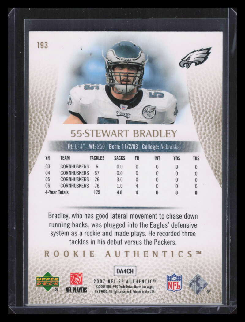 2007 SP Authentic Gold 193 Stewart Bradley Rookie 12/25