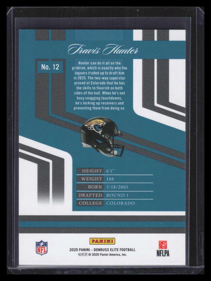 2025 Elite '07 Elite Rookies 12 Travis Hunter RC 139/299