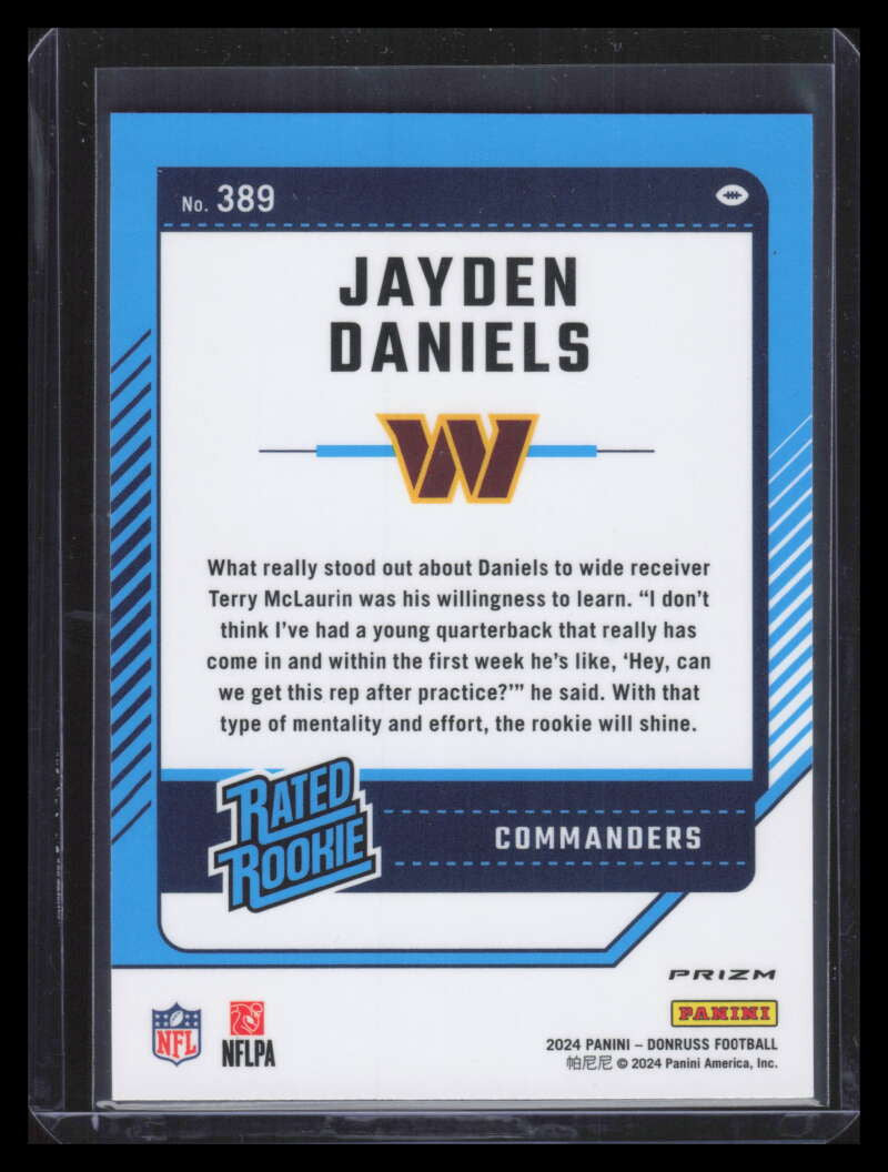 2024 Donruss Optic Rated Rookies Preview Pink 389 Jayden Daniels RR Rated Rookie