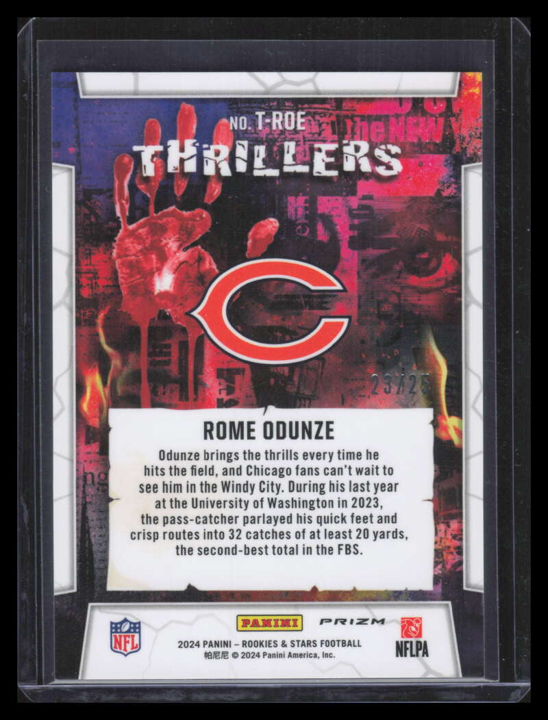 2024 Rookies and Stars Thrillers Orange 16 Rome Odunze Rookie 23/25