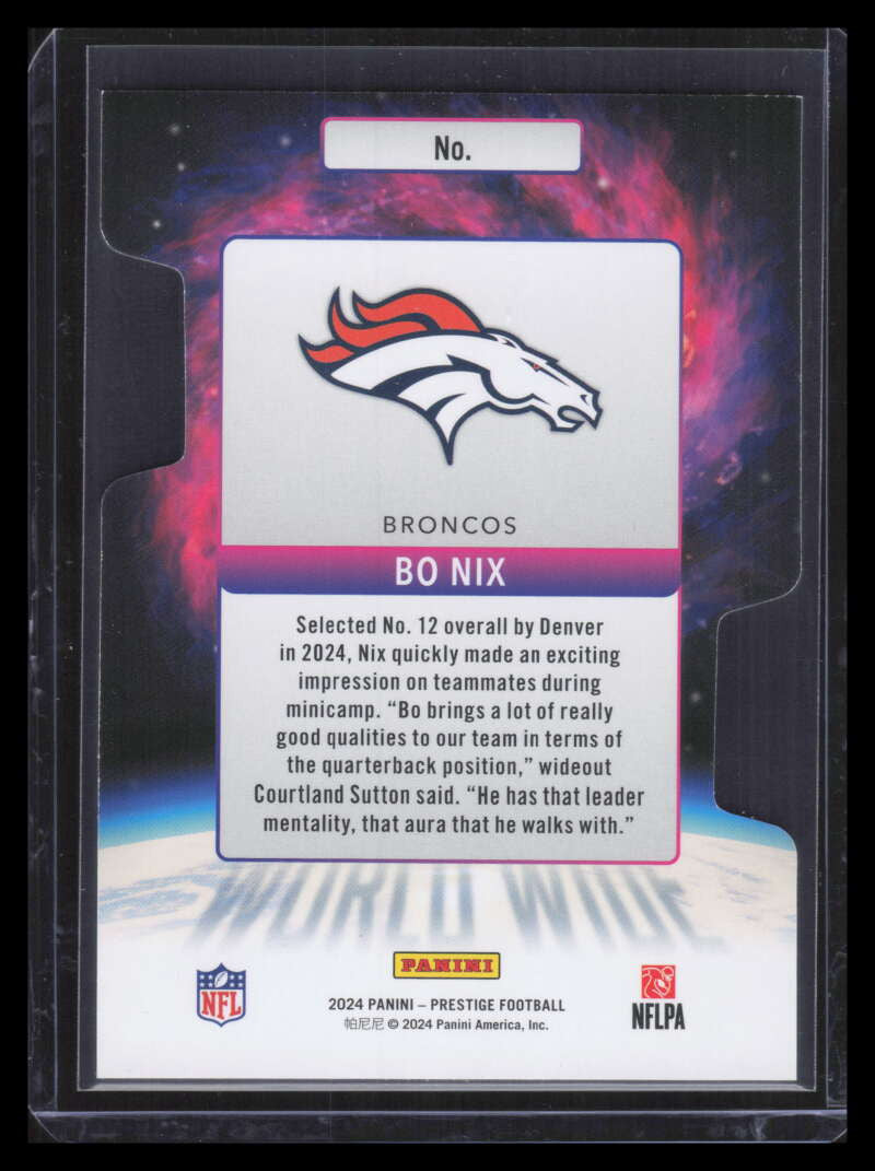 2024 Prestige World Wide 2 Bo Nix Rookie