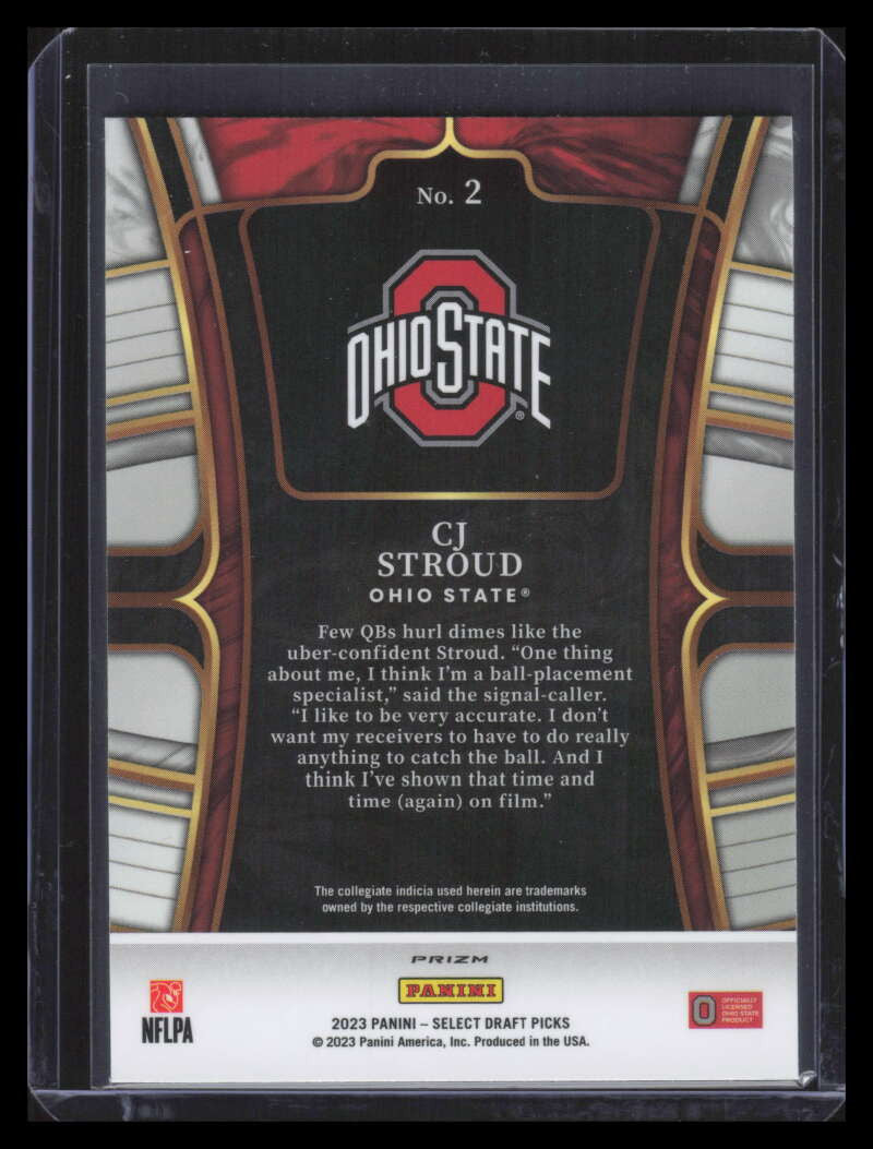 2023 Select Draft Picks Prizms Dragon Scale Refractor 2 CJ Stroud Rookie