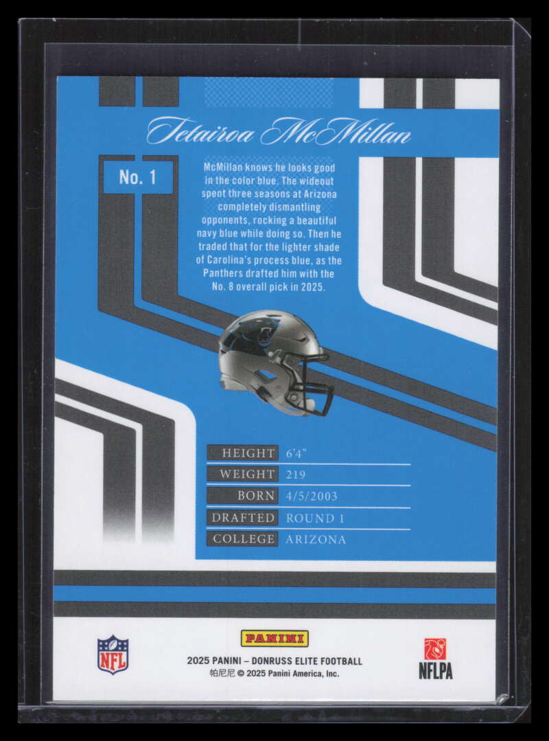 2025 Elite '07 Elite Rookies Gold 1 Tetairoa McMillan Rookie 6/10