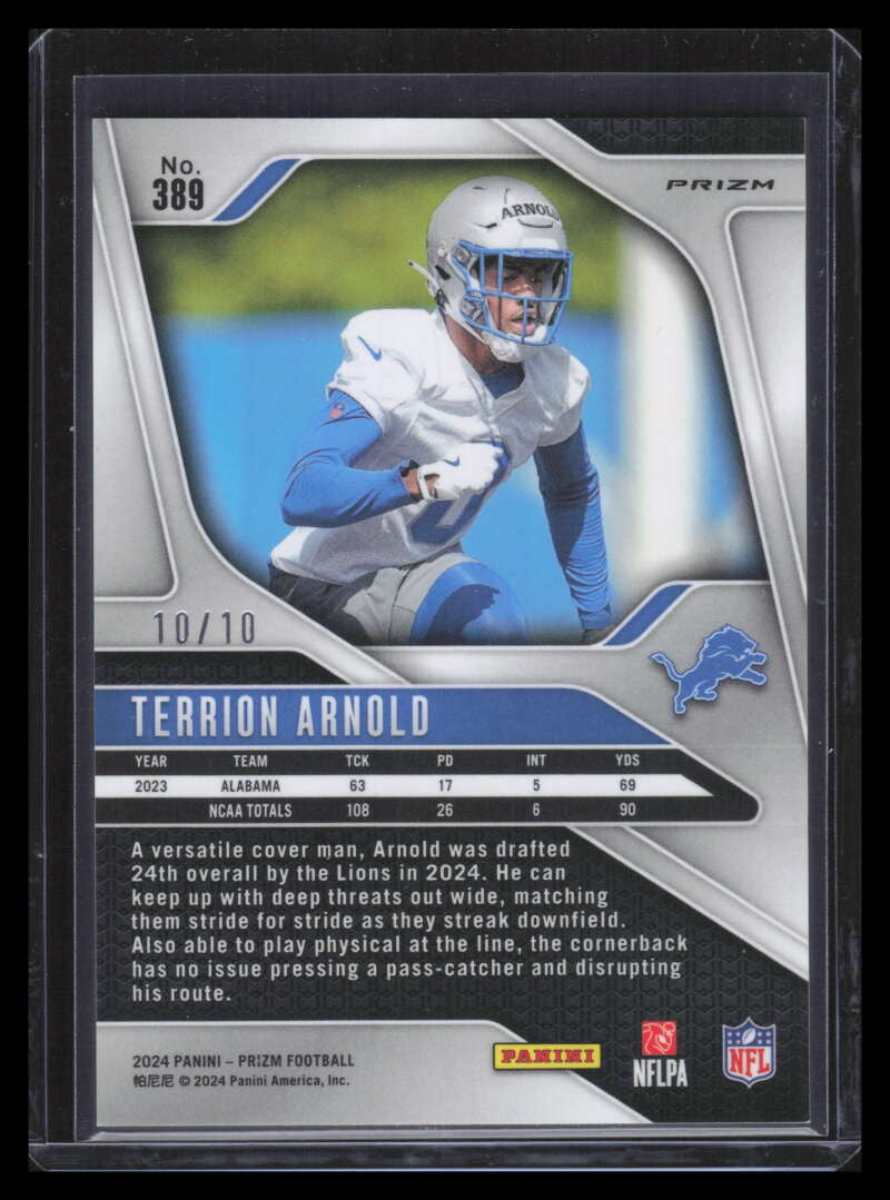 2024 Panini Prizm Prizms Gold Wave Refractor 389 Terrion Arnold Rookie 10/10