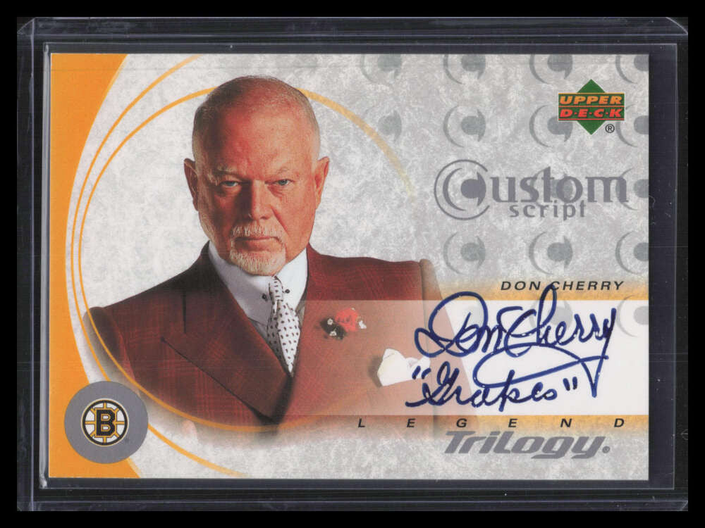 2003-04 Upper Deck Trilogy Scripts CSDC Don Cherry Custom Script Grapes READ