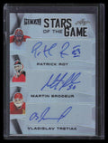 2015-16 Leaf Metal Stars of the Game Tretiak Brodeur Patrick Roy Triple Auto 1/5