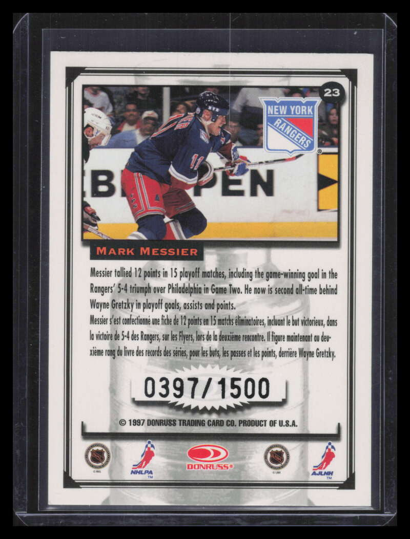 1997-98 Donruss Canadian Ice Stanley Cup Scrapbook 23 Mark Messier CS 397/1500