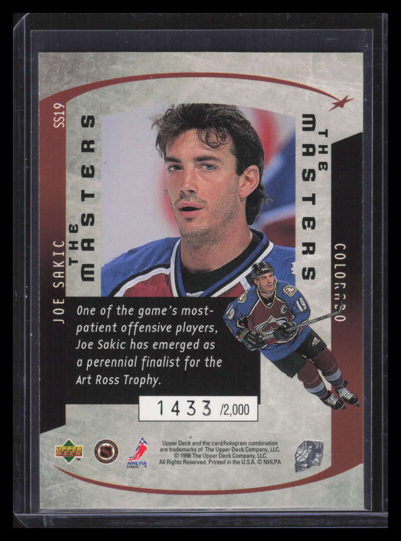 1997-98 Upper Deck Sixth Sense Masters ss19 Joe Sakic 1433/2000