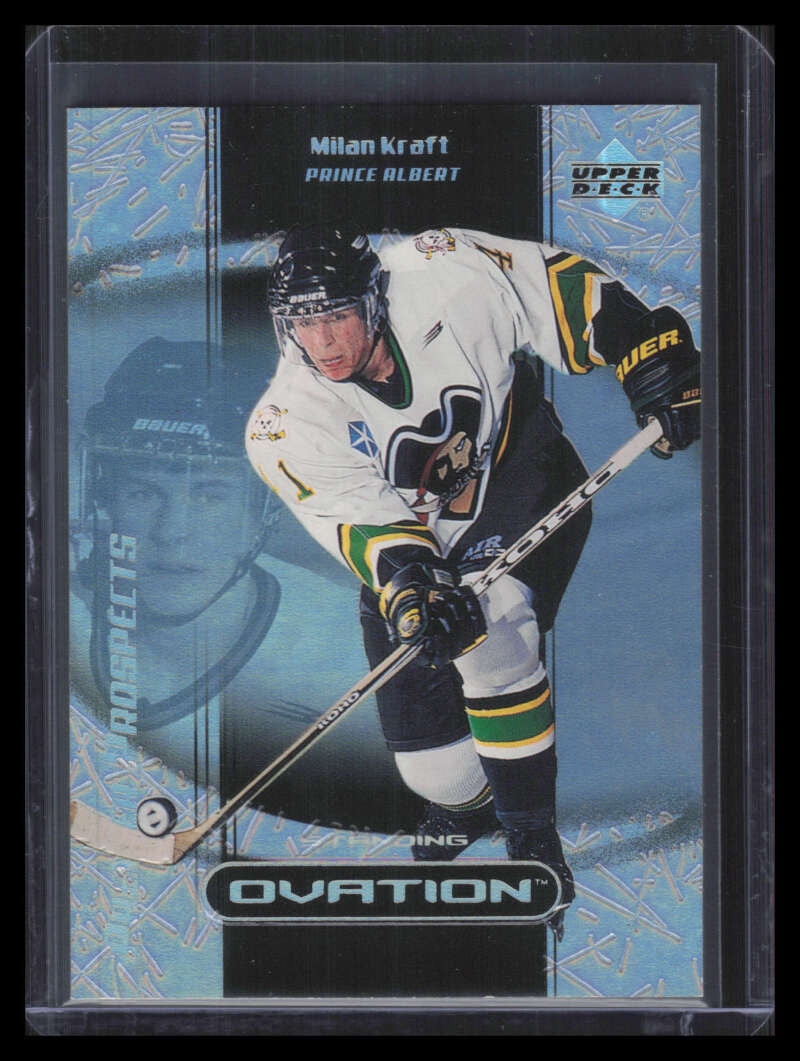 1999-00 Upper Deck Ovation Standing Ovation 72 Milan Kraft PP Rookie 22/50